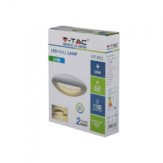 Lampada a parete V-TAC VT-811 LED 10W 3000K 1100 LM 30 x 21,5 cm bianco