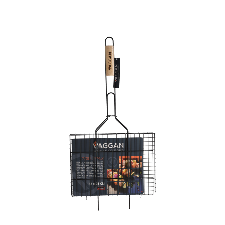 Griglia per hamburger Vaggan barbecue nera 33x25 cm