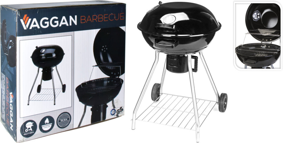Barbecue a carbone vaggan su ruote Ø 56 cm nero