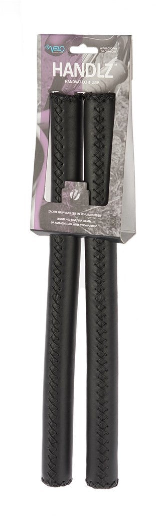 manopole manubrio in pelle 40 cm Ø22,2 mm nero per set
