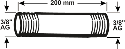 Cornat galva buisnippel mm 3 8 200mm (530) - vfb5303820