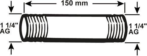 Cornat galva buisnippel mm 5 4 150mm (530) - vfb5305415