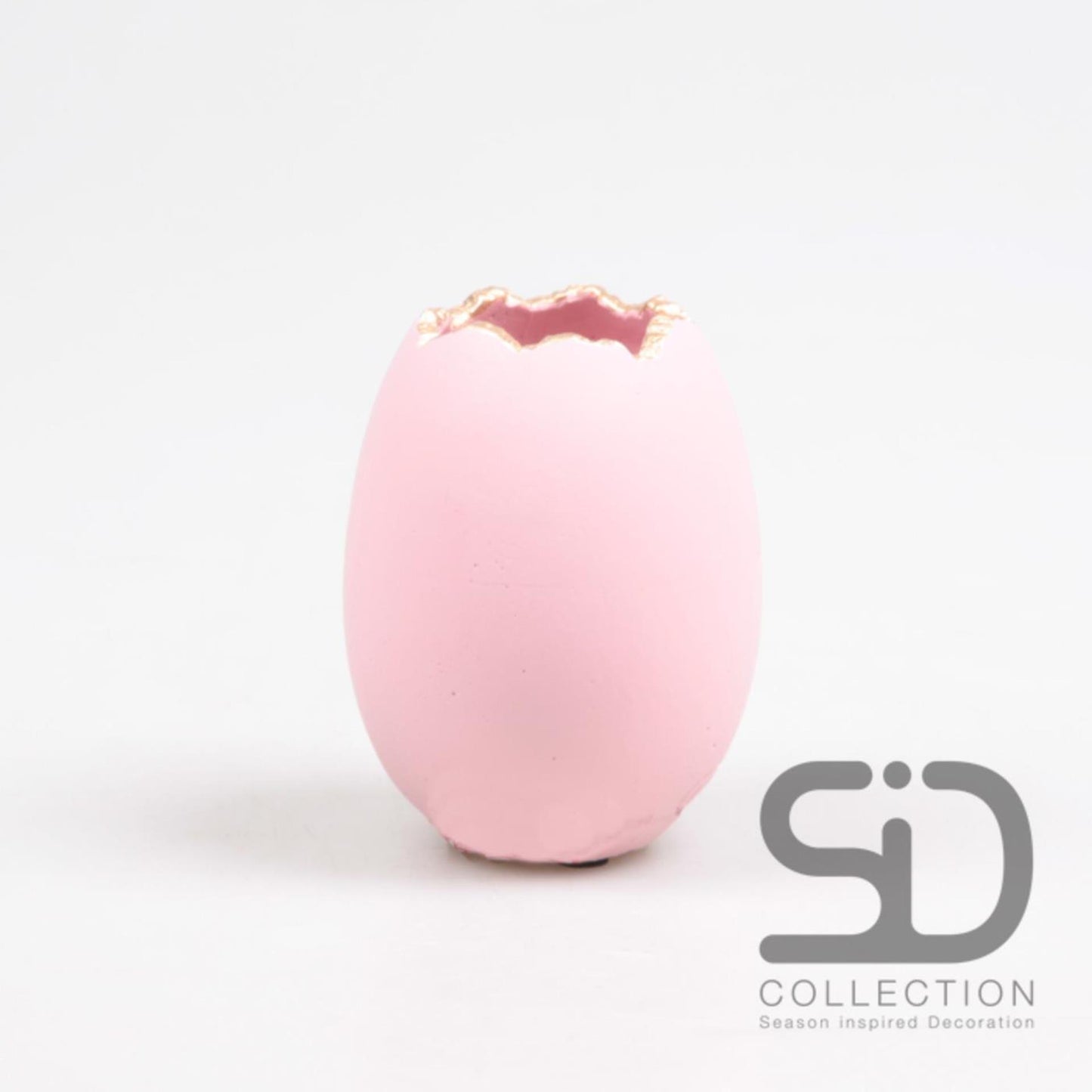 Jarrón decorativo inspirado en la temporada huevo 7,5x7,5x10cm rosa