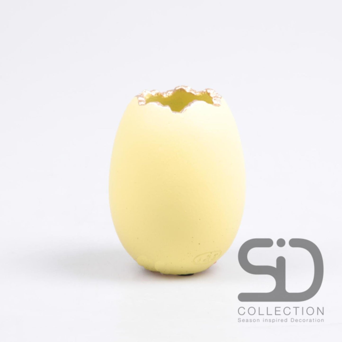 Jarrón decorativo inspirado en la temporada huevo 7,5x7,5x10cm amarillo