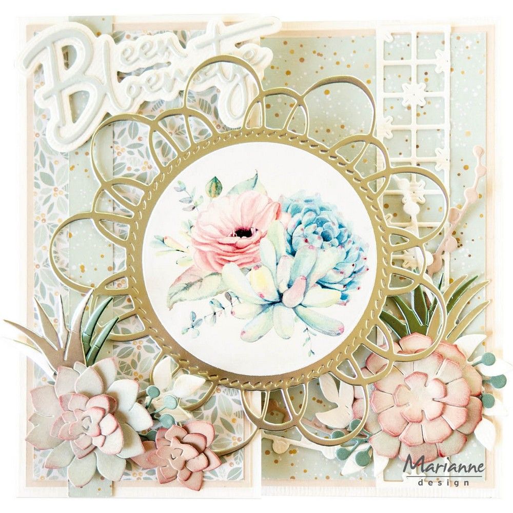 Diseño Marianne • suculentas en lámina troquelada
