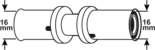 Giunto a pressare Cornat 16x16mm 10pz ms-a2 - vrptp500650n