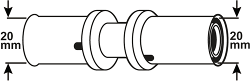 Giunto a pressare Cornat 20x20mm 10pz ms-a2 - vrptp500655n