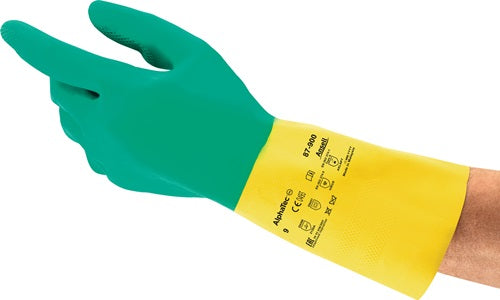 Guante químico Ansell | talla 7.5-8 verde amarillo | y 388, y 374, y 421 | categoría psa iii | 12 pares - 87-900-8 87-900-8