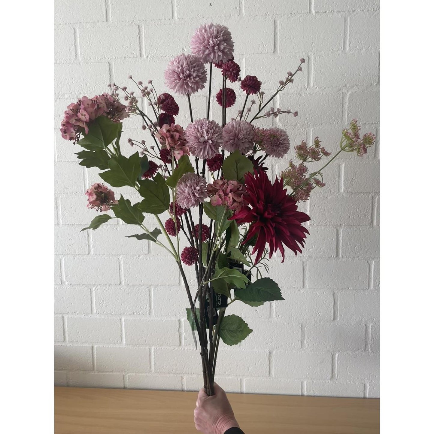 Collezione Roberts fiore artificiale palla di neve real touch 85cm mauve