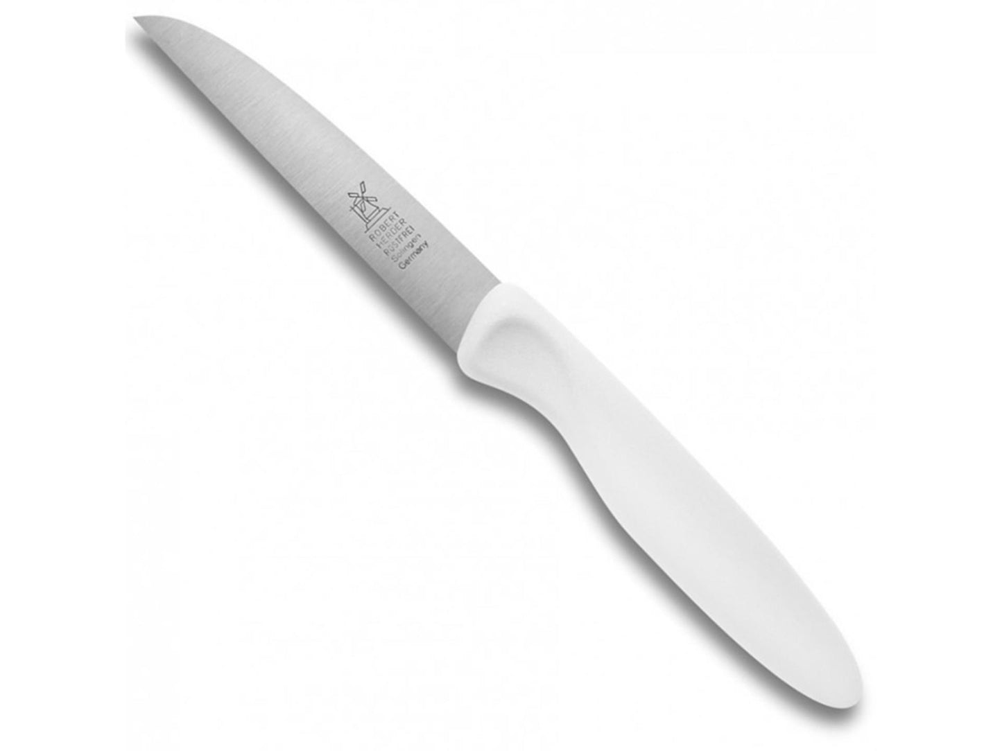 Coltello per sbucciare Herder in acciaio inossidabile 85 mm in plastica bianca