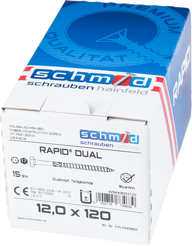 Schmid schrauben rapid-dual tx+6k 12,0x120 15 bv - wskk8022120