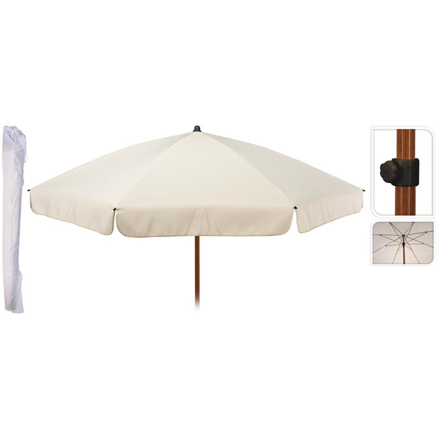 Ombrellone da giardino Pro Garden 220 cm ecru