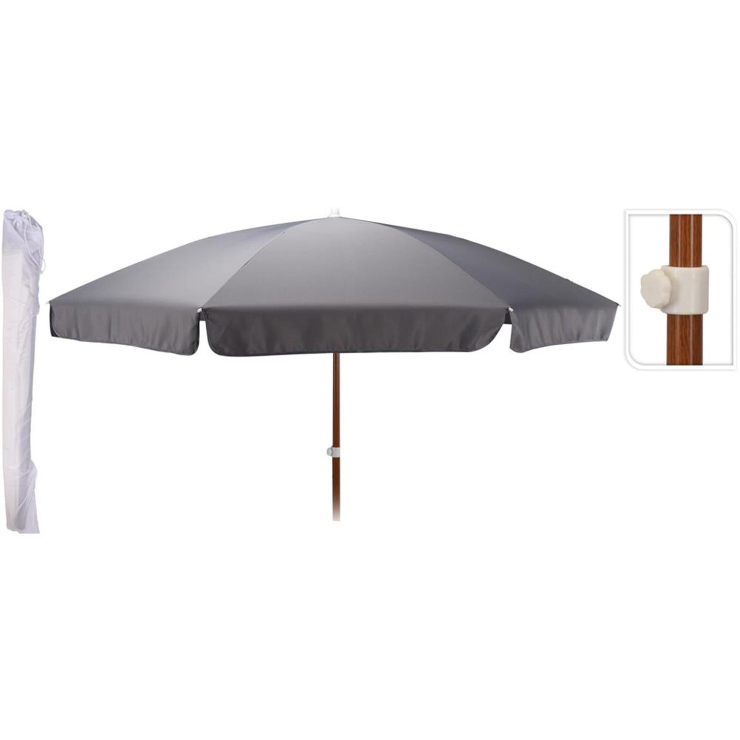 Ombrellone da giardino Pro Garden 220 cm grigio scuro
