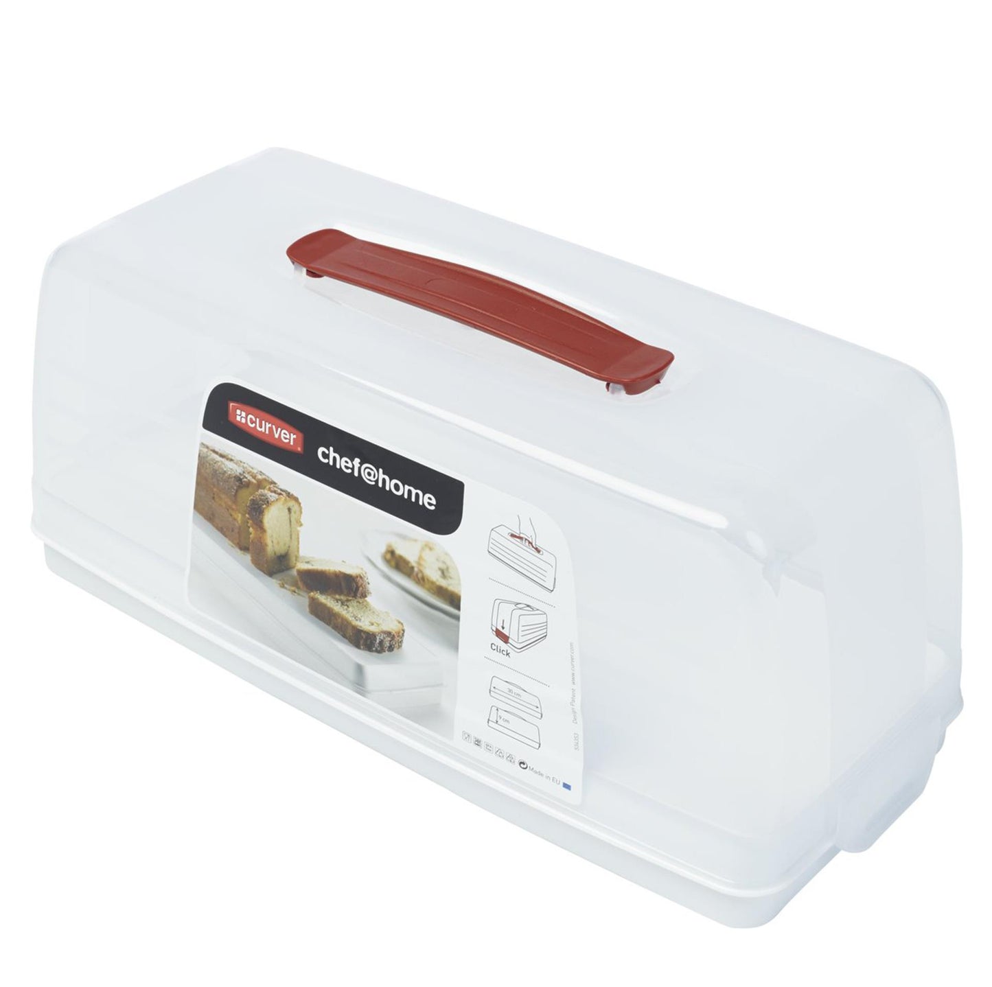 Caja para tarta Curver rectángulo blanco transp.