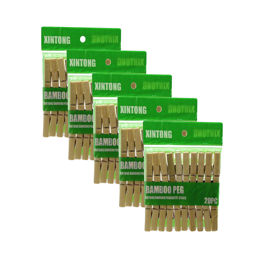 Mollette Xintong bambù 100 pezzi