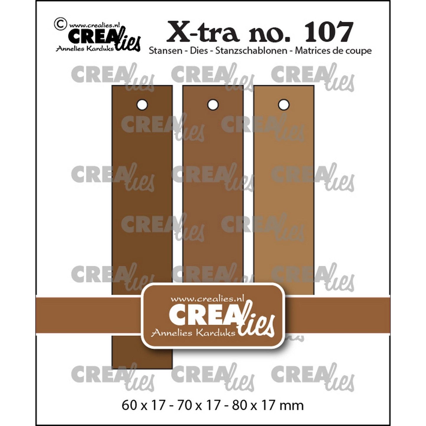 Crealies • fustelle xtra etichette diritte lisce