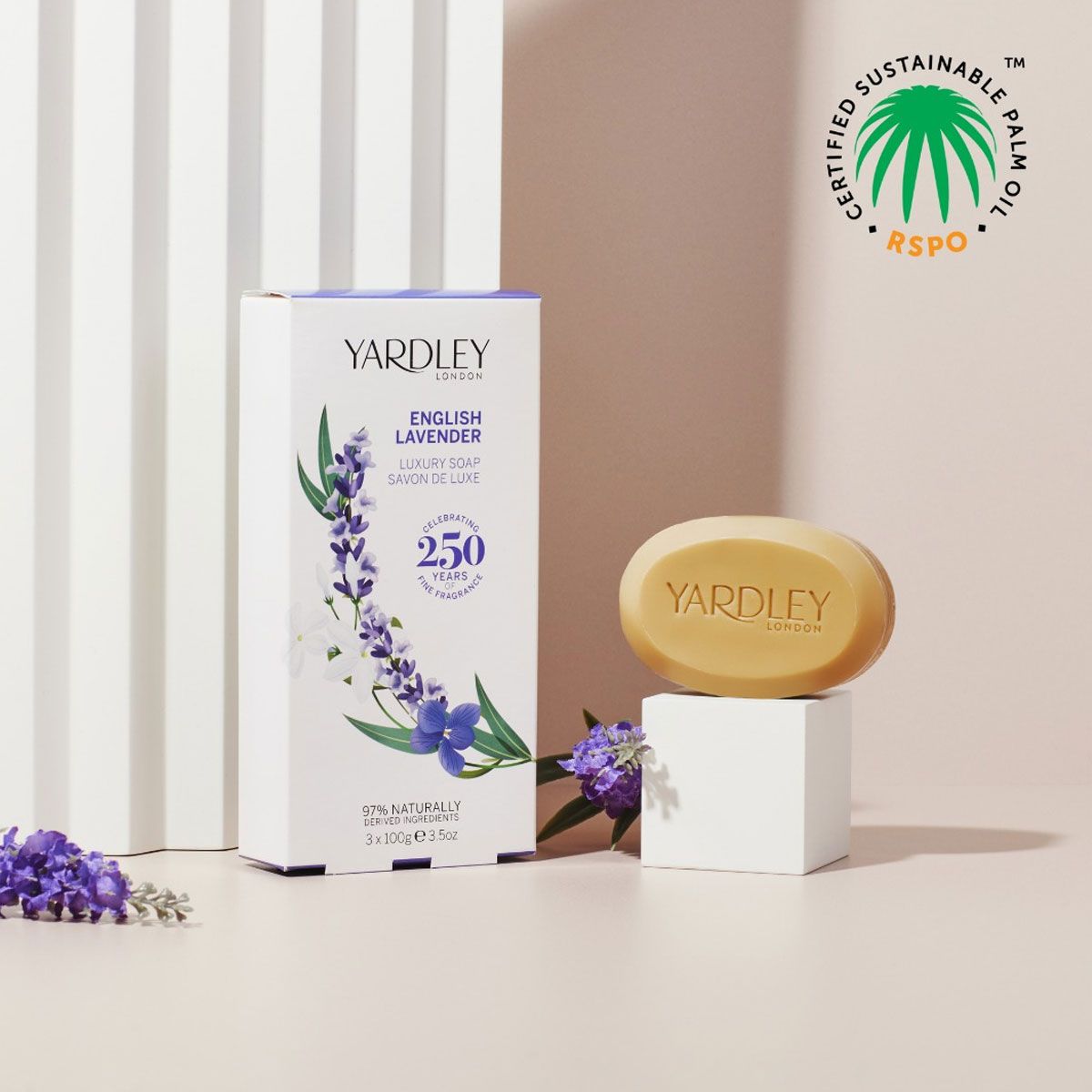 Yardley London inglés jabón lavanda 3x100gr.