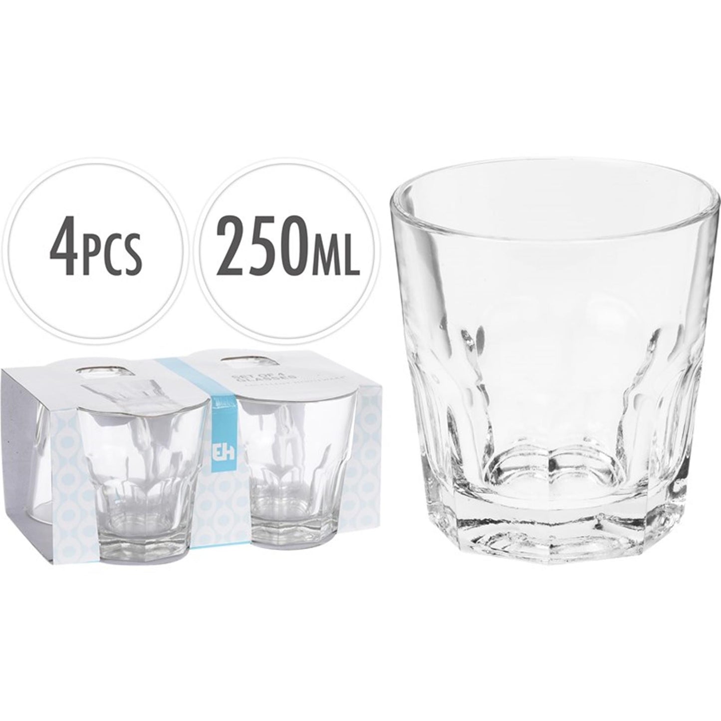 Eccellente set di bicchieri per casalinghi da 4 pezzi da 250 ml