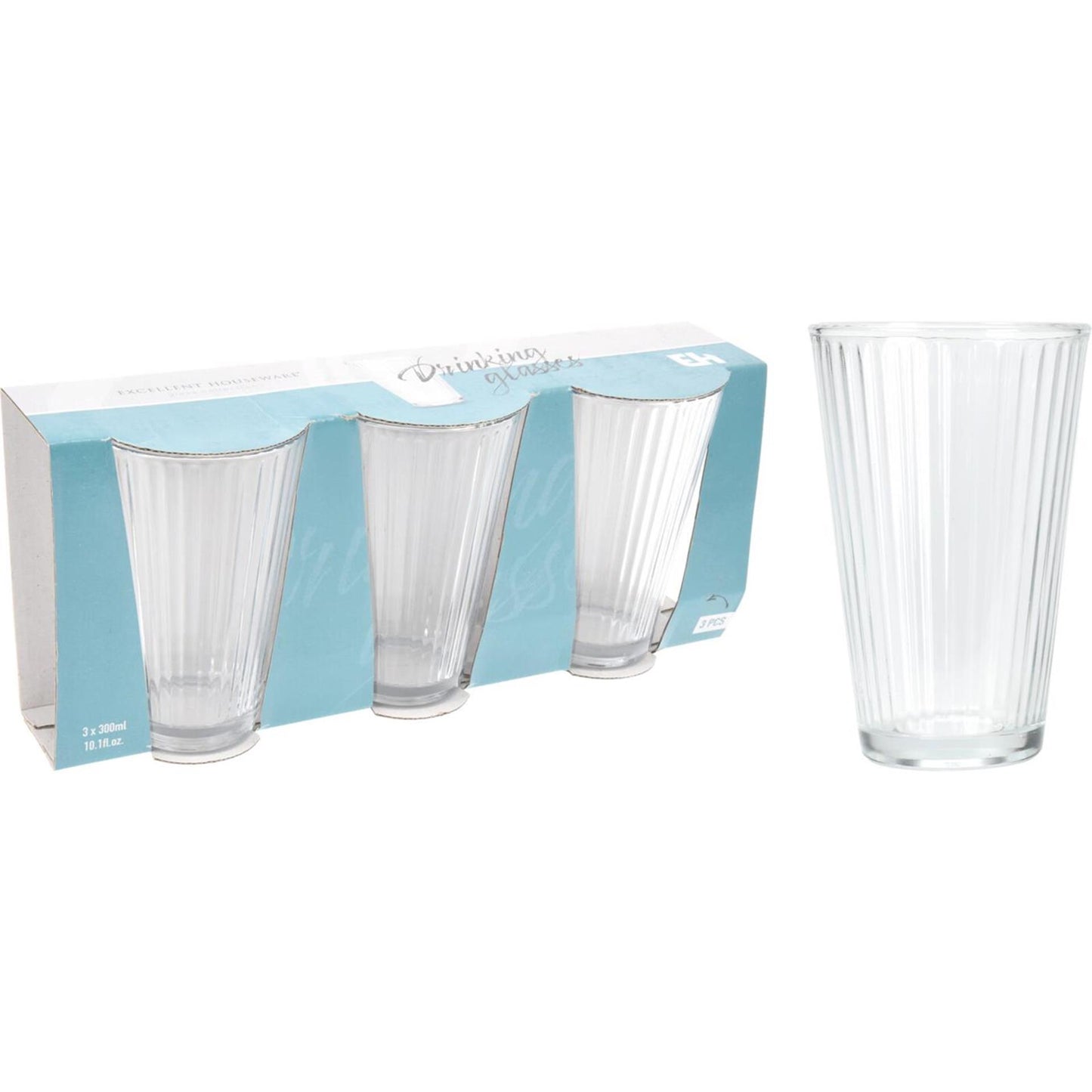 Excelente juego de vasos para beber para el hogar, 3 piezas, 300 ml.