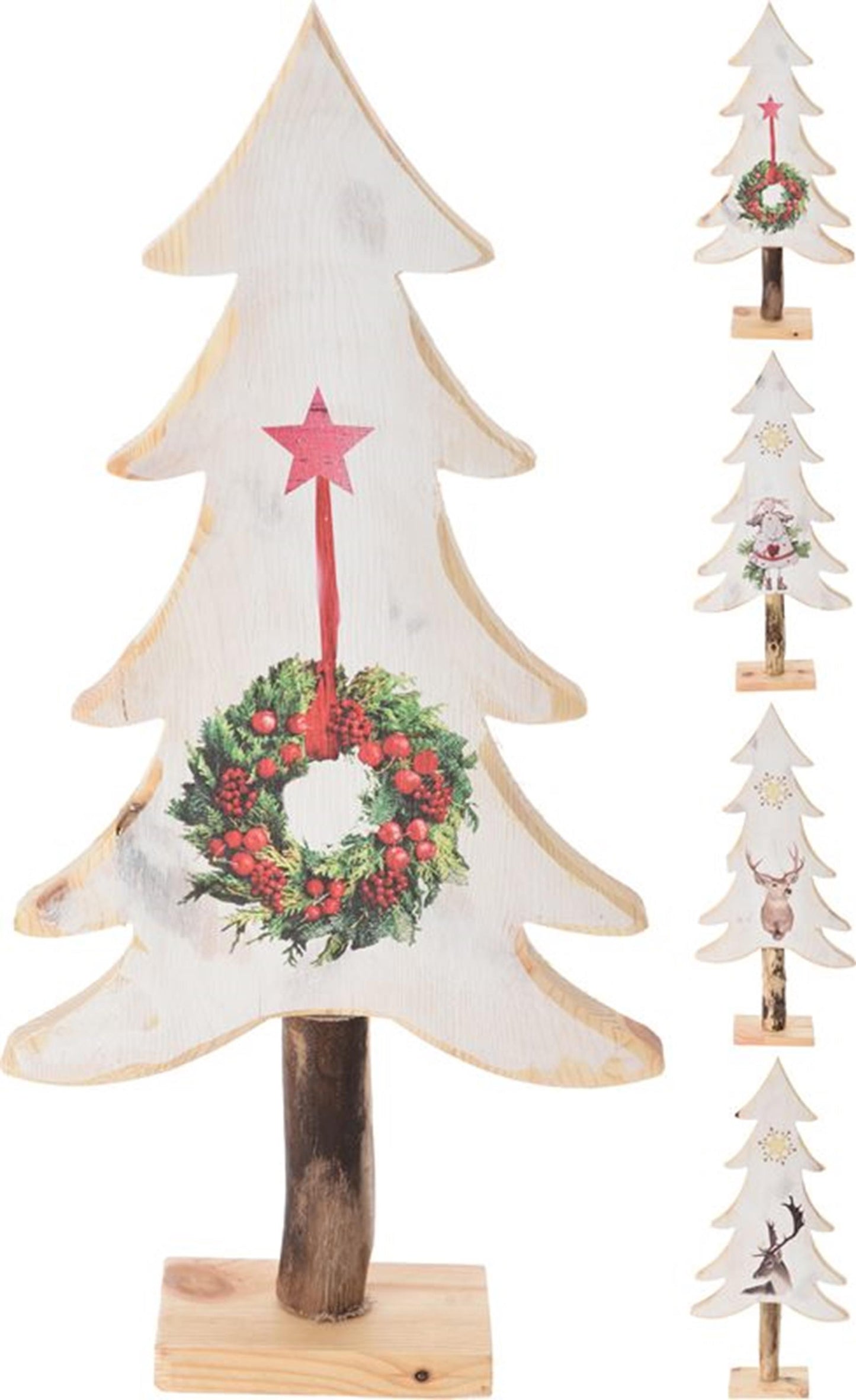 Home styling Albero di Natale con stampa natalizia 40 cm