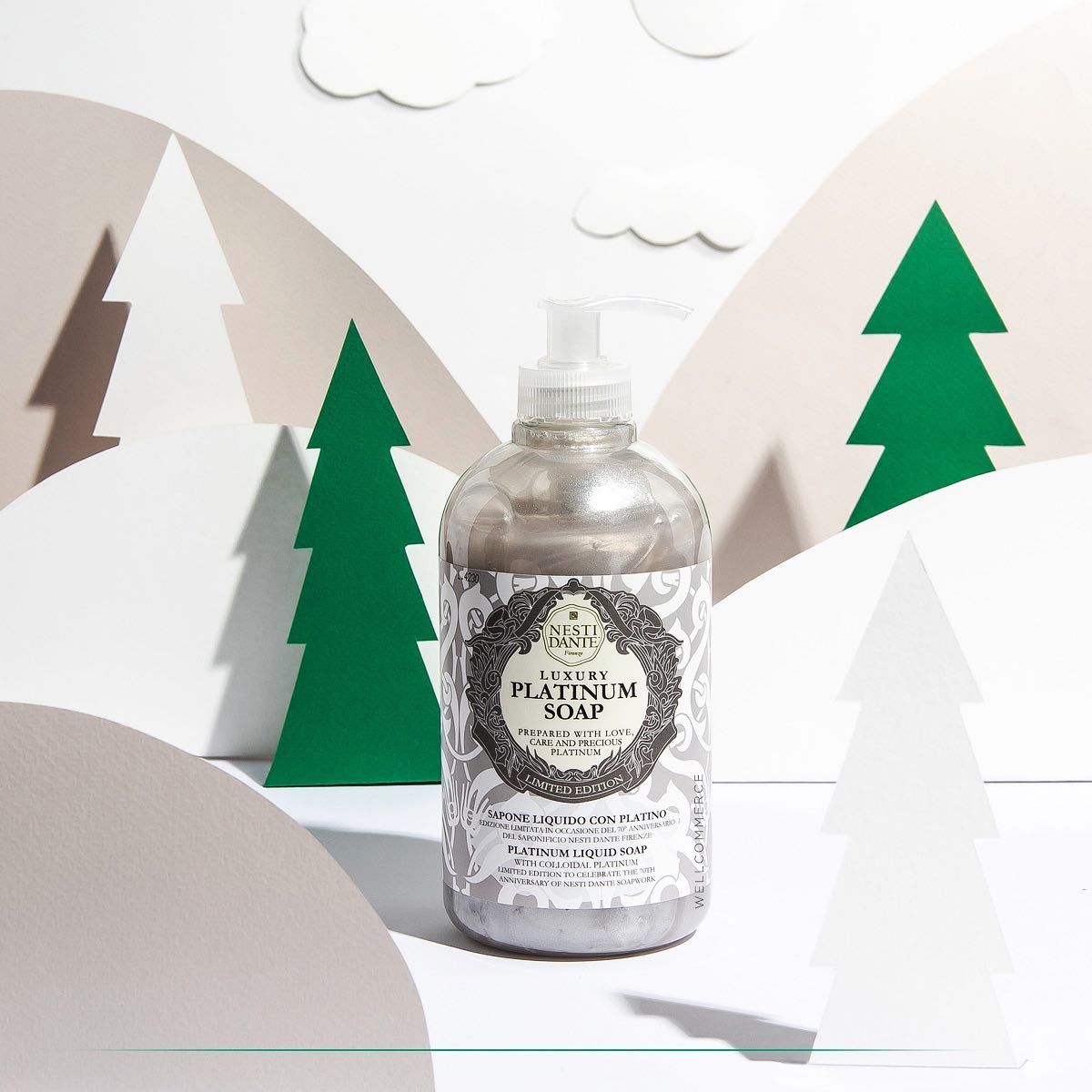 Pompa di sapone in platino Nesti Dante Luxury 500ml
