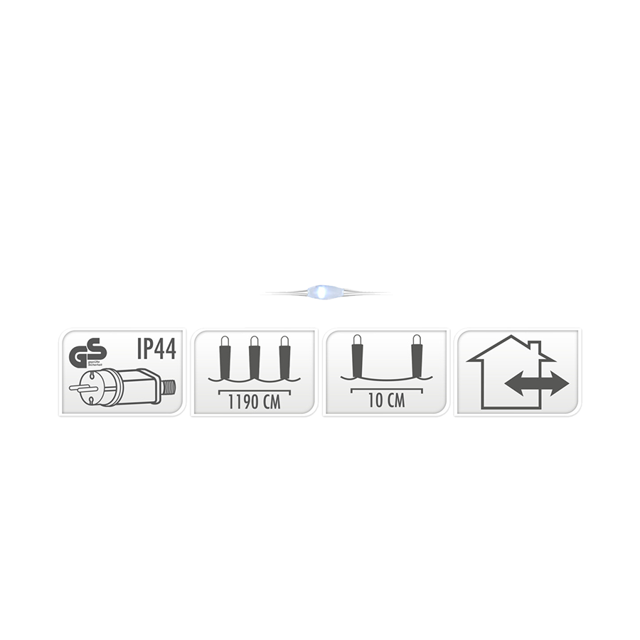 Hilo plateado LED multicolor 120 LEDs 1190cm