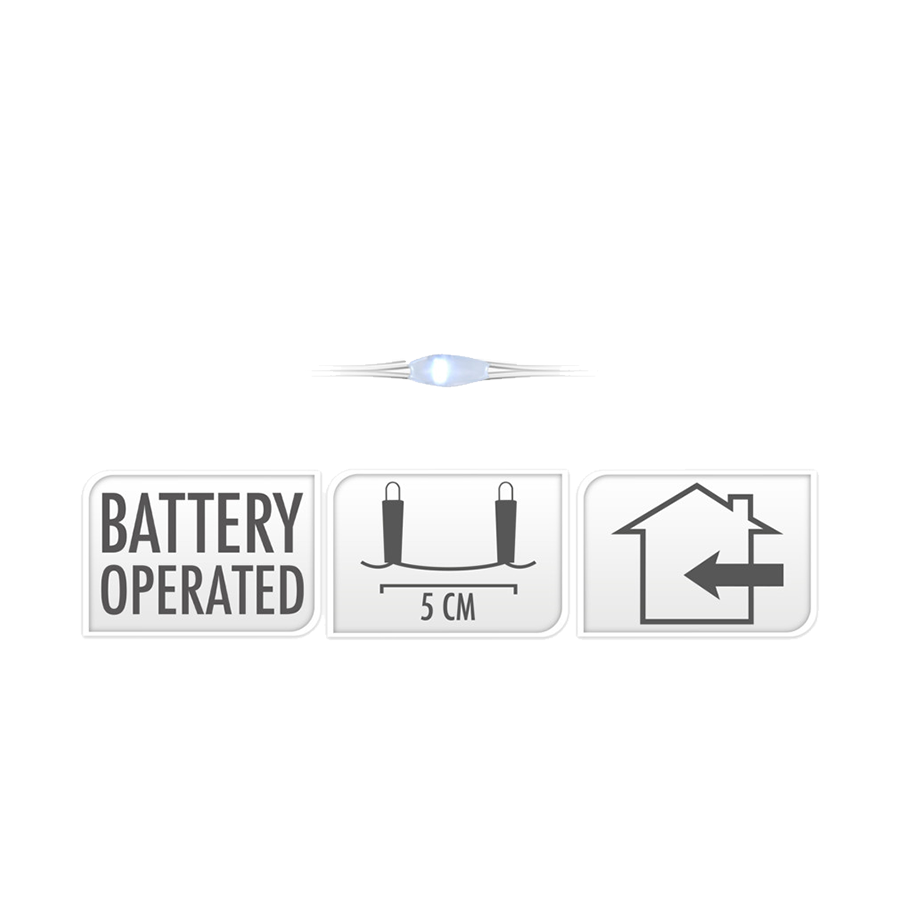 Hilo plateado LED blanco 100 LEDs 495cm
