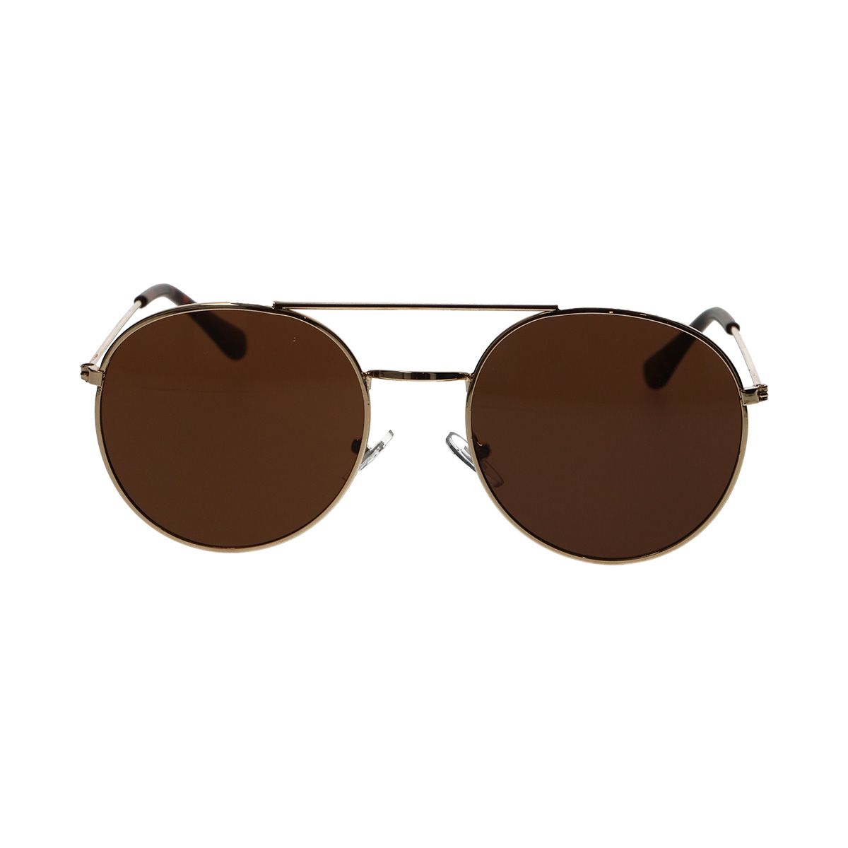Spectrum zonnebril rond goud metaal bruin unisex