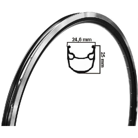 Ryde Stratos Rim Etro 28 pollici (622) Nero 36 Nipple dell'anca 13