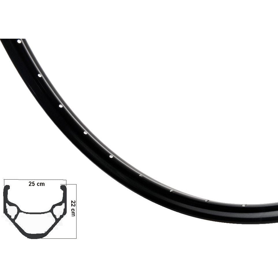 Ryde Rim XS19 Nero Nero 9x4 36 fori 28 pollici (622)