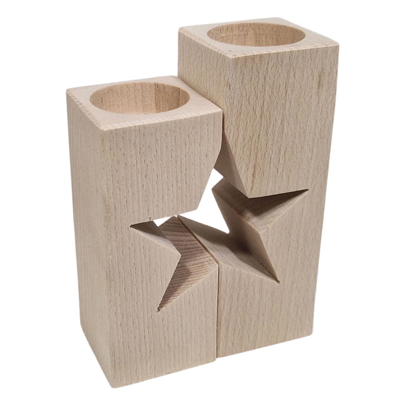 Moto stellare supporto per tè in legno di faggio, 2dlg.