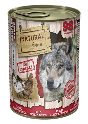 Grandezza naturale della ricetta di pollo monoproteico