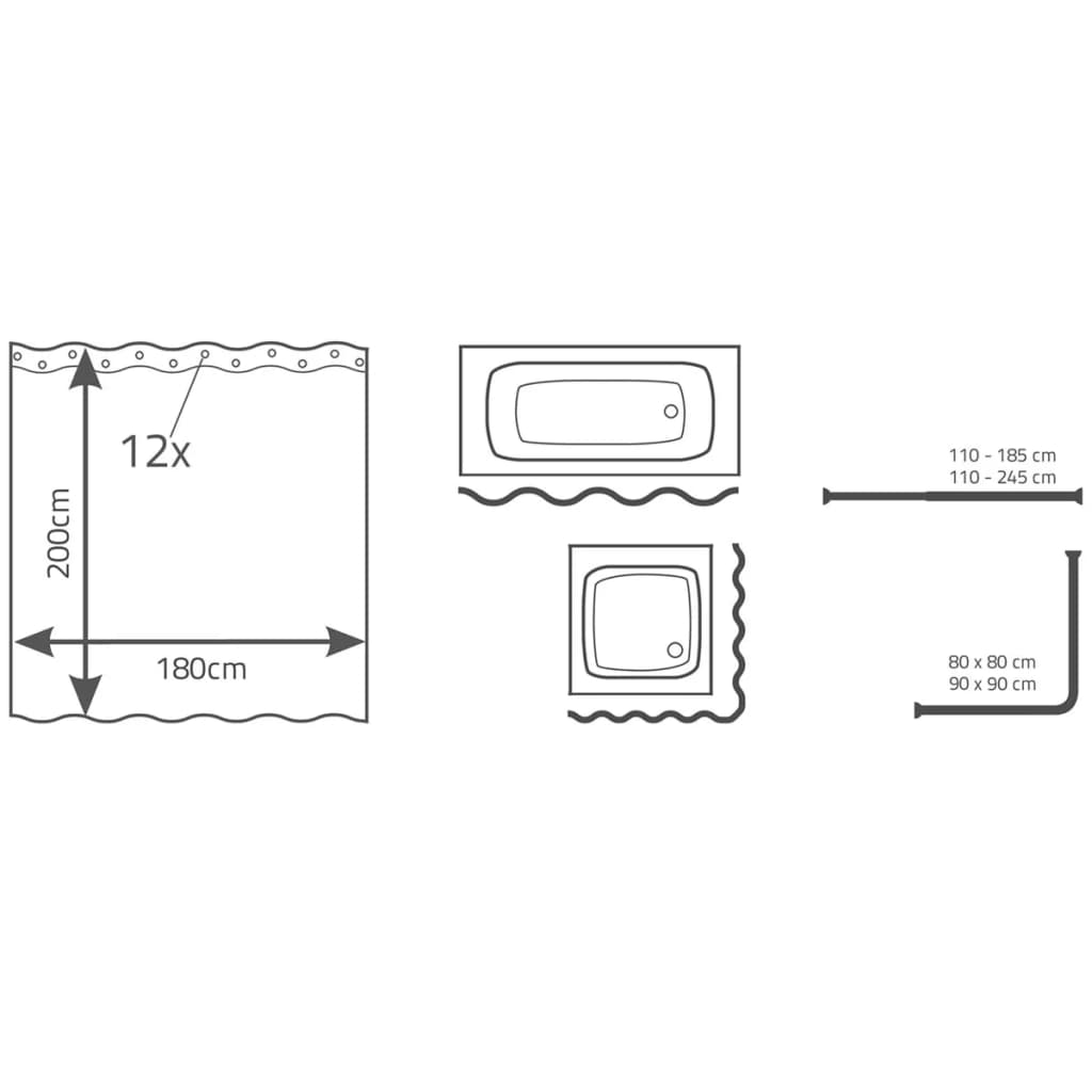 Ridder Ridder Shower Curtain Layer 180x200 cm