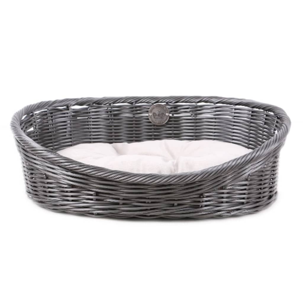 D d bed letto rustico con cuscino l rattan grigio