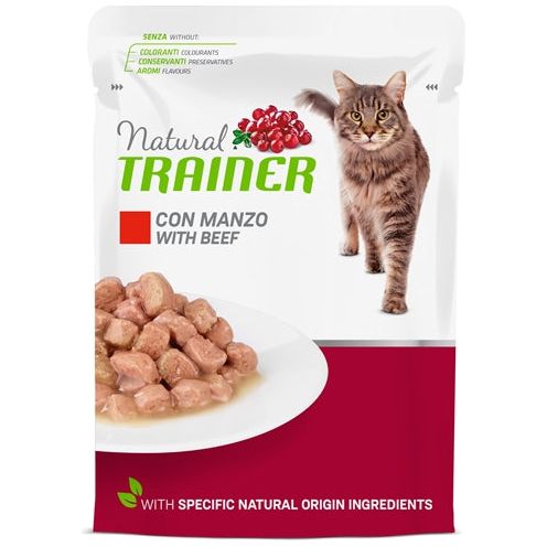Entrenador natural Cat Adulto Beef Pouch