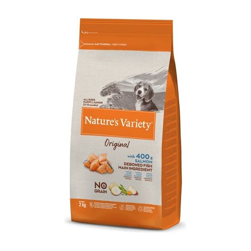 Nature varietà di salmone junior originale no grano