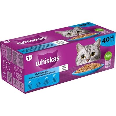 Whiskas Multipack Cash Selezione di pesci per adulti in gelei