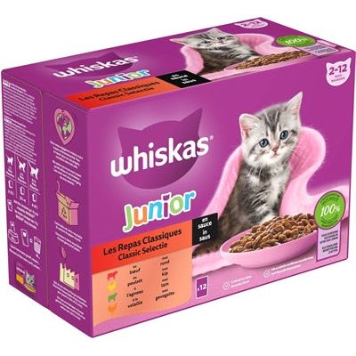 Whiskas multipack bouch junior selezione carne in salsa