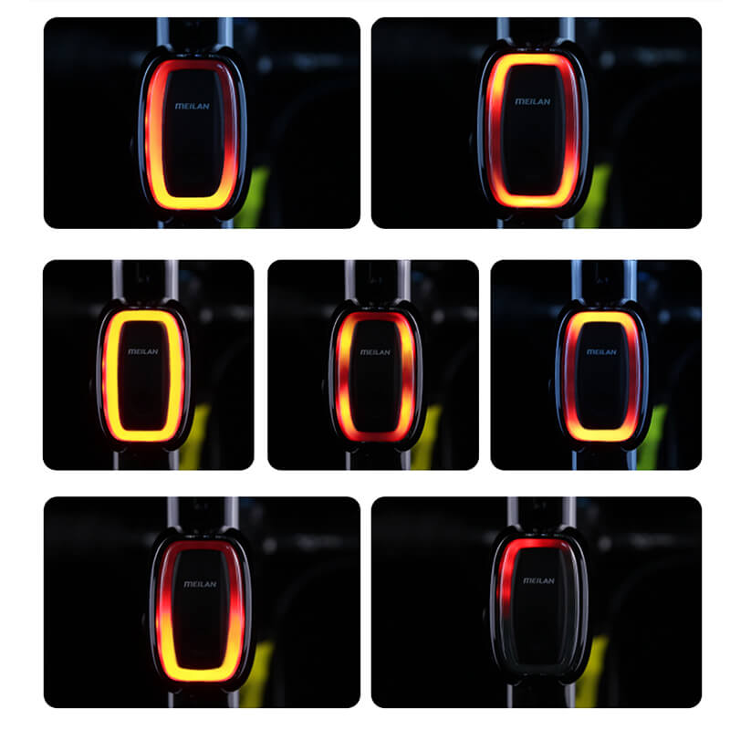 Luz trasera de Meilan con luz de freno USB 25 Lux x6