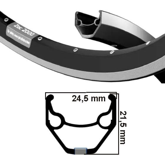 Ryde Velg Zac 2000 Mat Black 26 32 Holes 14G ETRO 559