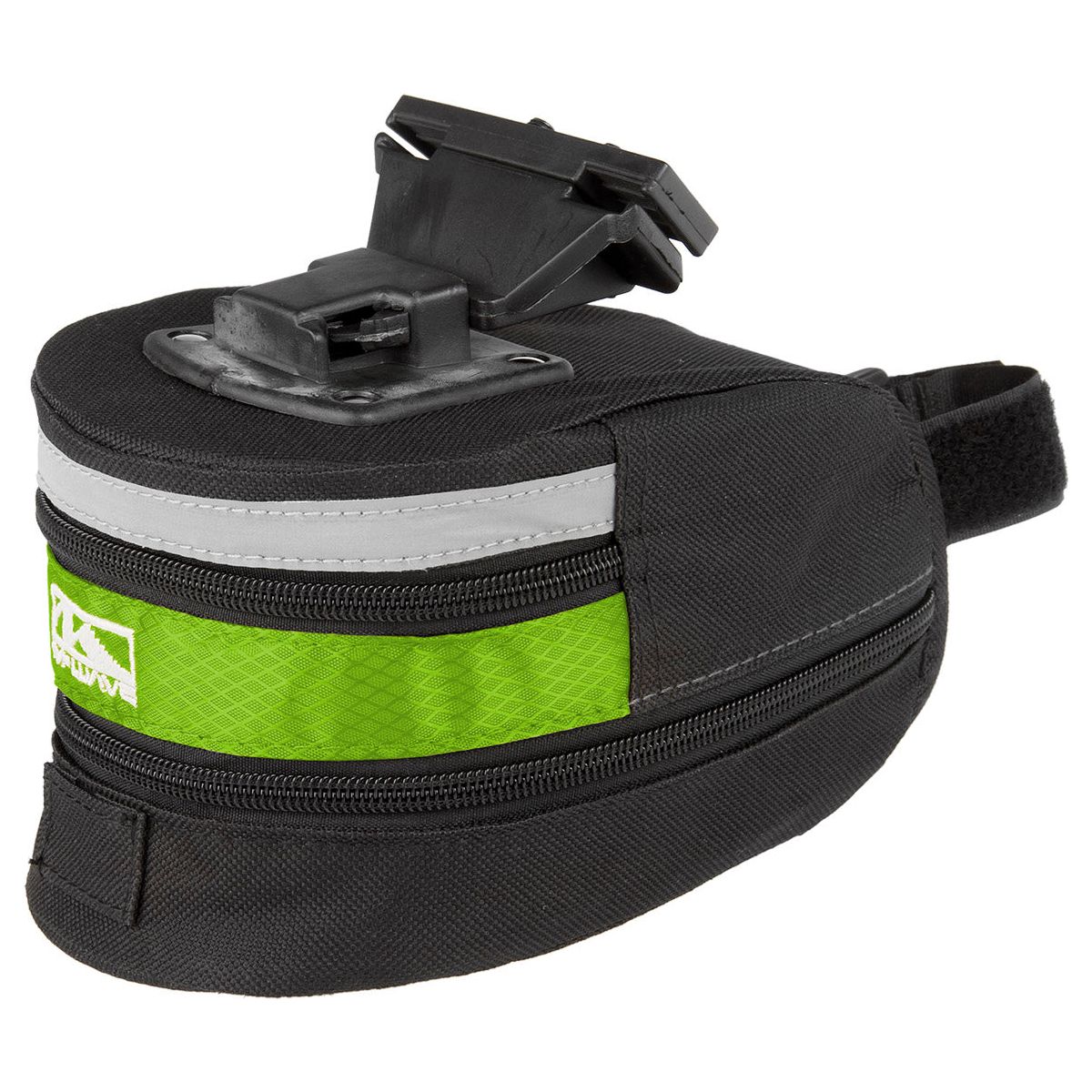 M-Wave Saddle Bag Tilburg grande con confirmación de clics Black Green