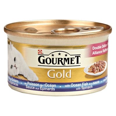 Giormet oro di lusso mix di pesce marino in salsa con spinaci