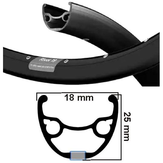 Ryde Velg Rival 19 MAT Disc 27,5 (584) 32 fori 14g opachi neri