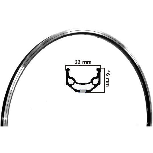 Ryde Velg Urban Race Alu Black Alu 16 mm High> 22<36 agujeros