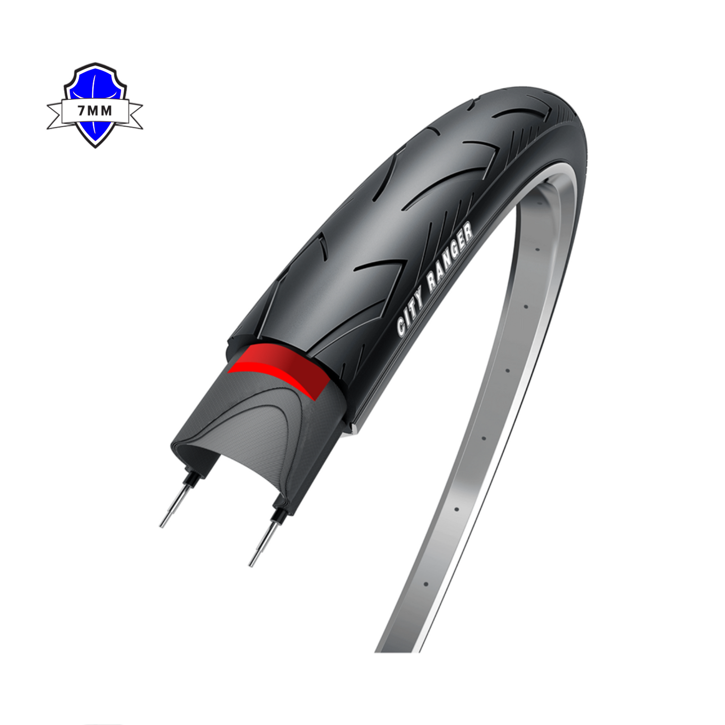 Obor City Ranger, negro con reflexión, 28x1 5 8x 13 8, ETRO 37-622 7 mm Capa anti-lok