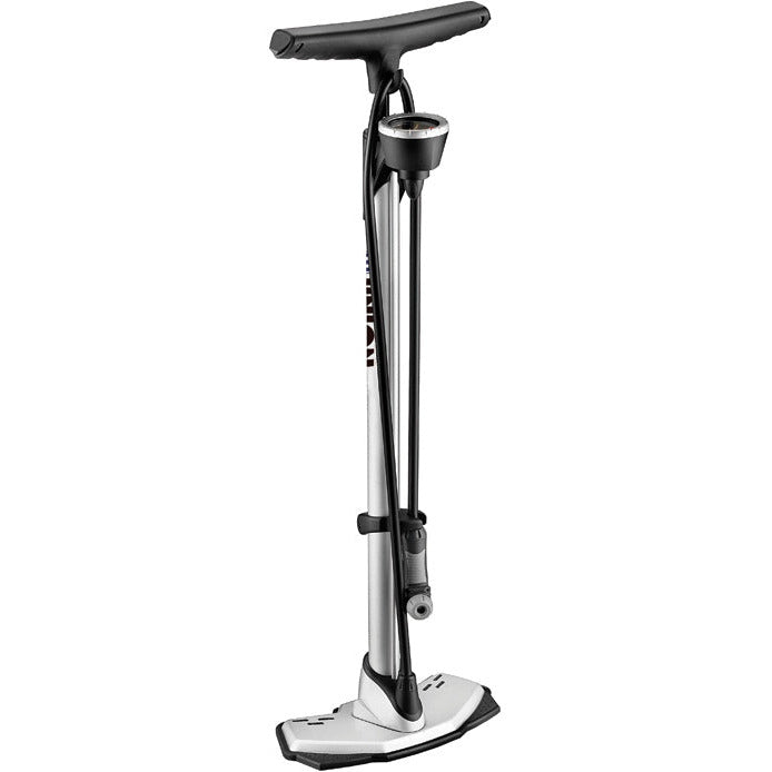 Bomba de piso de unión aluminio BP-12F con medidor de presión SV AV Silver