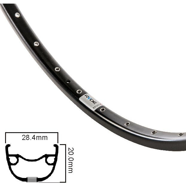 Ryde Velg Rival 23 28 pollici (622) Zwart Disc 32 fori solo rotti