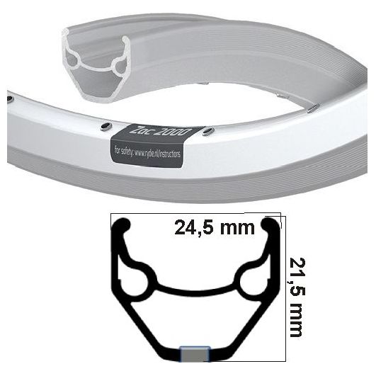 Ryde Velg Zac 2000 Silver 28 36 fori 14g Etro 622