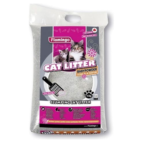 Arena de gato de flamenco con aroma de polvo para bebés