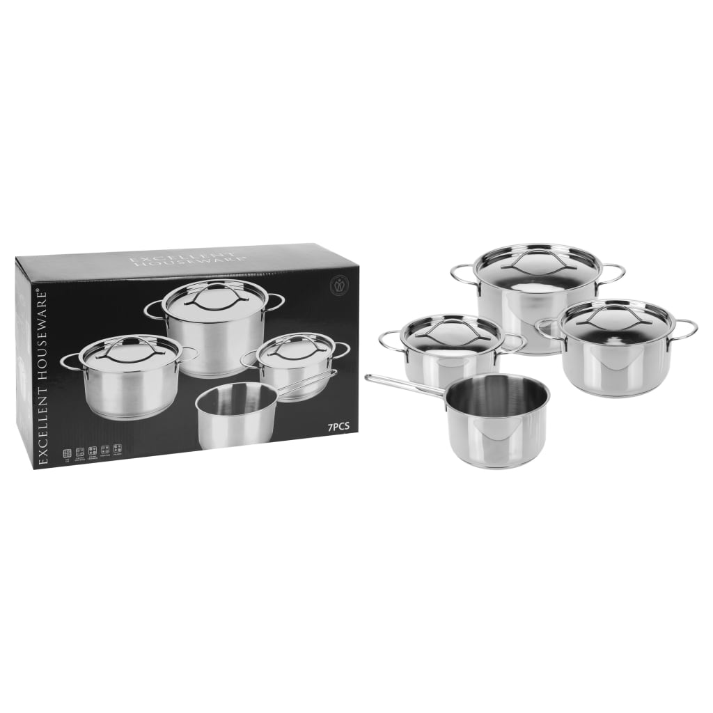 Excelente Housware Housware Set de sartén de cocina de 7 partes de 7 mm de acero inoxidable